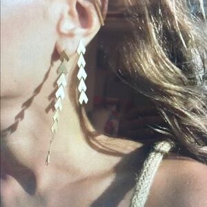 Elegant Gold Chevron Earrings